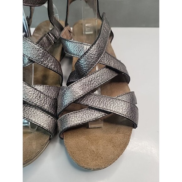 Dansko Veruca Strappy Wedge Sandal Graphite Leather Women's US 10.5-11 EU 41 - Picture 7 of 13